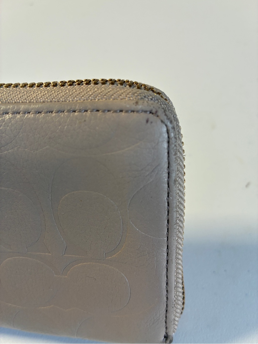 Coach Taupe Debossed Signature Zip Around Wallet - Picture 7 of 8